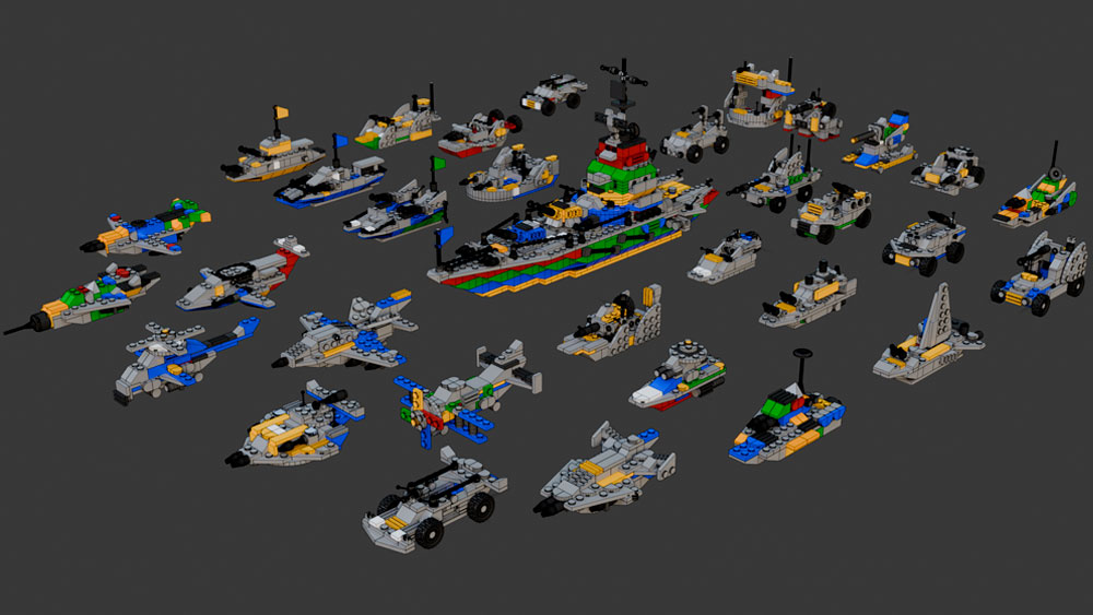 Цифровой конструктор большого корабля + 32 моделей различного транспорта