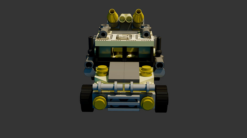 Сборка в 1-8 моделей разного транспорта из комплекта "Большой танк" в Blender 3D