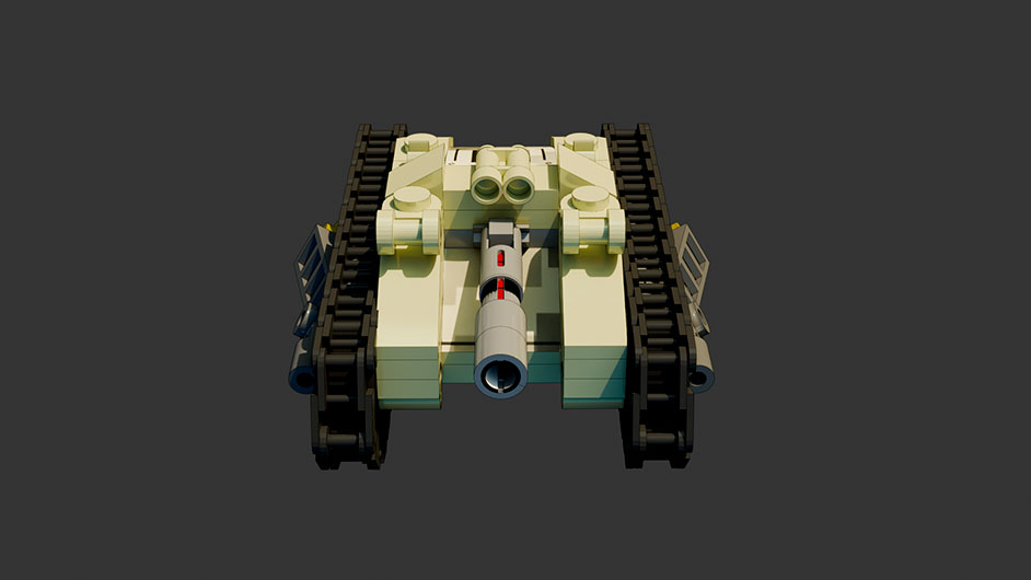 Сборка в 1-8 моделей разного транспорта из комплекта "Большой танк" в Blender 3D