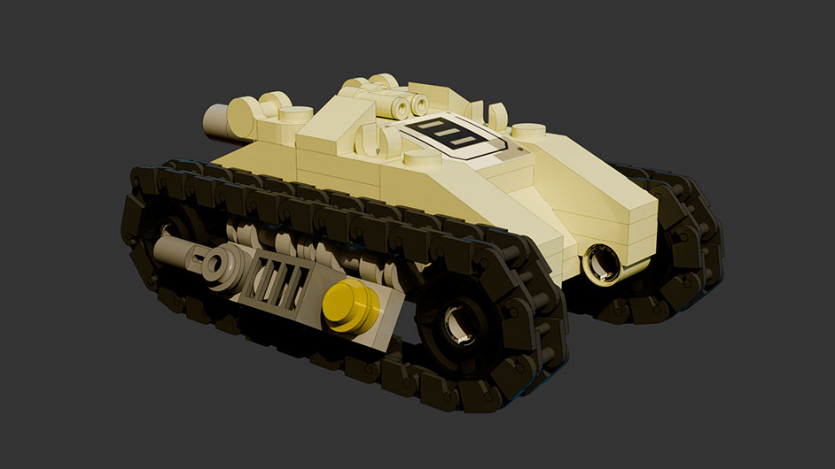 Сборка в 1-8 моделей разного транспорта из комплекта "Большой танк" в Blender 3D