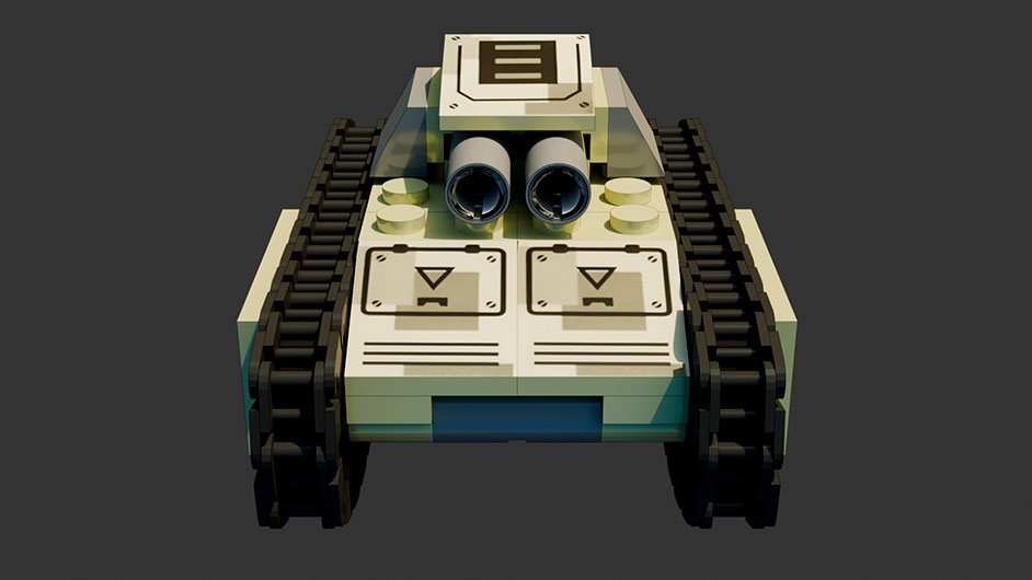 Сборка в 1-8 моделей разного транспорта из комплекта "Большой танк" в Blender 3D