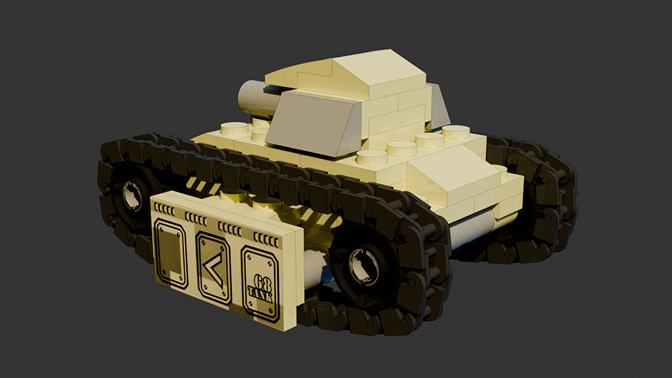 Сборка в 1-8 моделей разного транспорта из комплекта "Большой танк" в Blender 3D