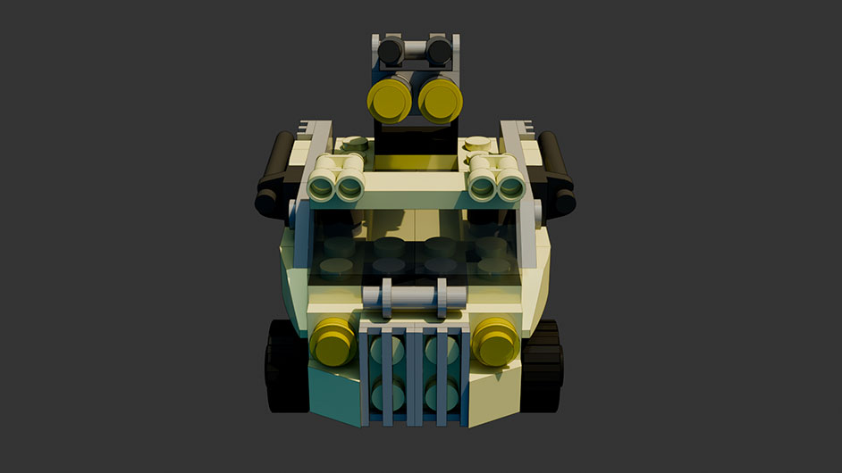 Сборка в 1-8 моделей разного транспорта из комплекта "Большой танк" в Blender 3D