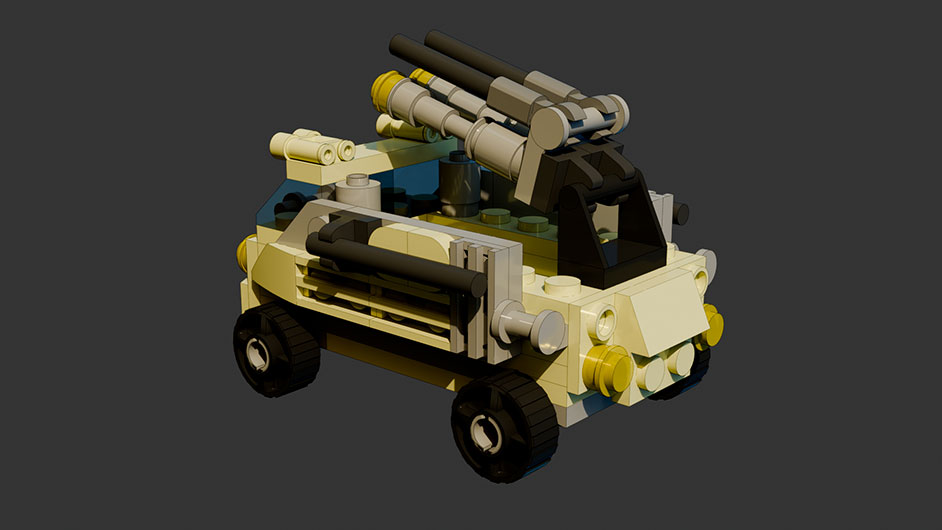 Сборка в 1-8 моделей разного транспорта из комплекта "Большой танк" в Blender 3D