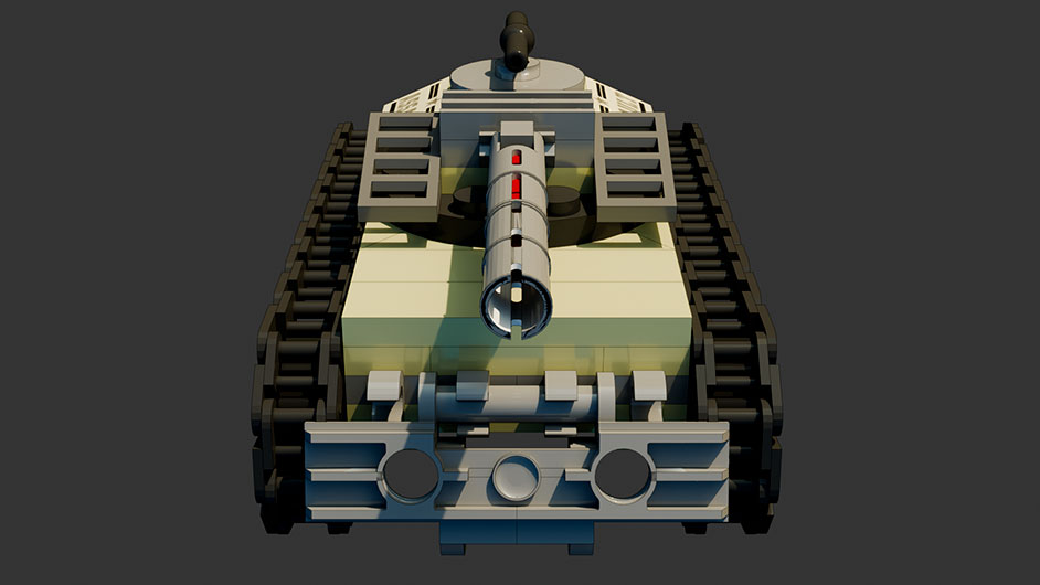 Сборка в 1-8 моделей разного транспорта из комплекта "Большой танк" в Blender 3D
