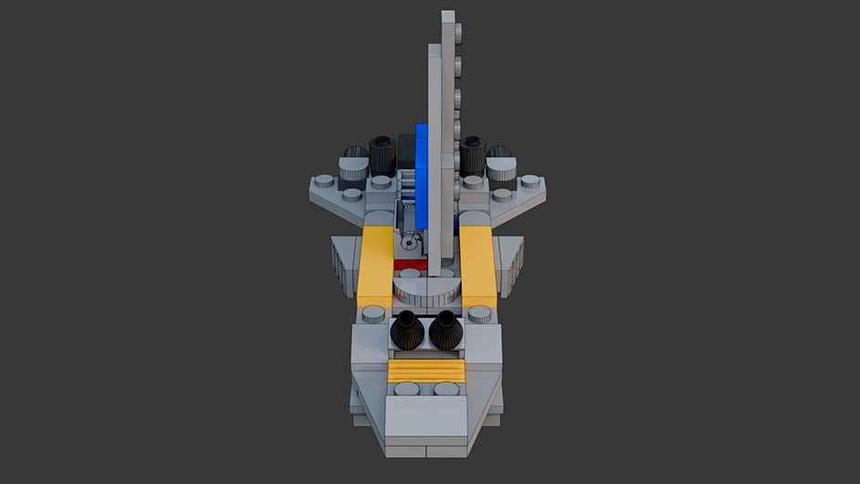 Сборка в 9-16 моделей разного транспорта из комплекта "Боевой корабль" в Blender 3D