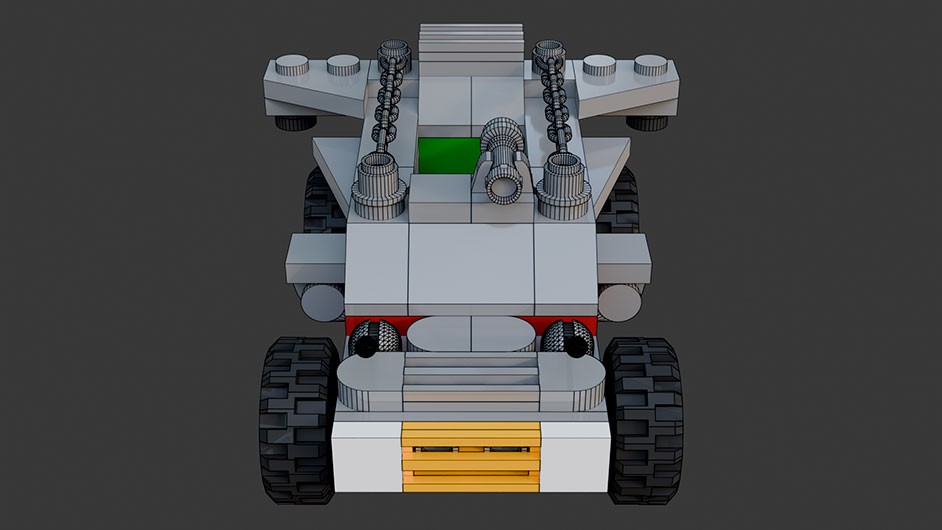 Сборка в 9-16 моделей разного транспорта из комплекта "Боевой корабль" в Blender 3D