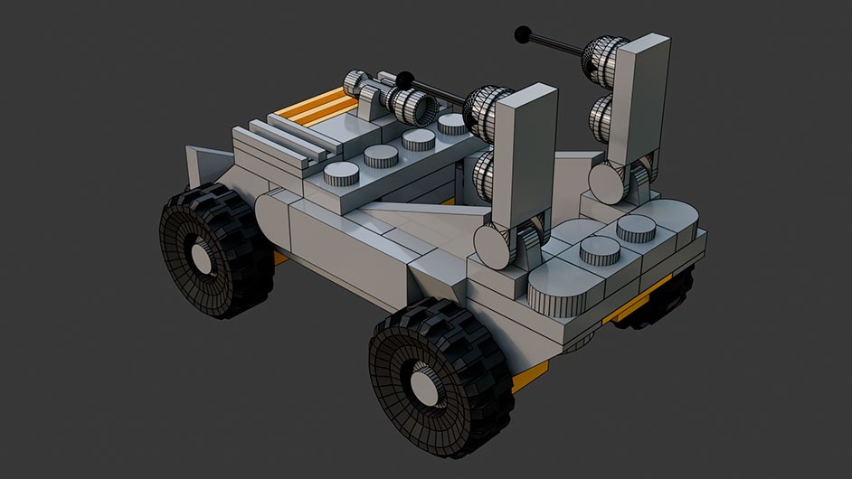 Сборка в 9-16 моделей разного транспорта из комплекта "Боевой корабль" в Blender 3D