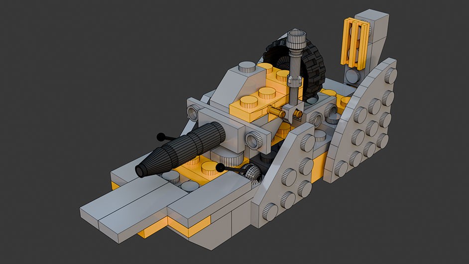 Сборка в 17-24 моделей разного транспорта из комплекта "Боевой корабль" в Blender 3D