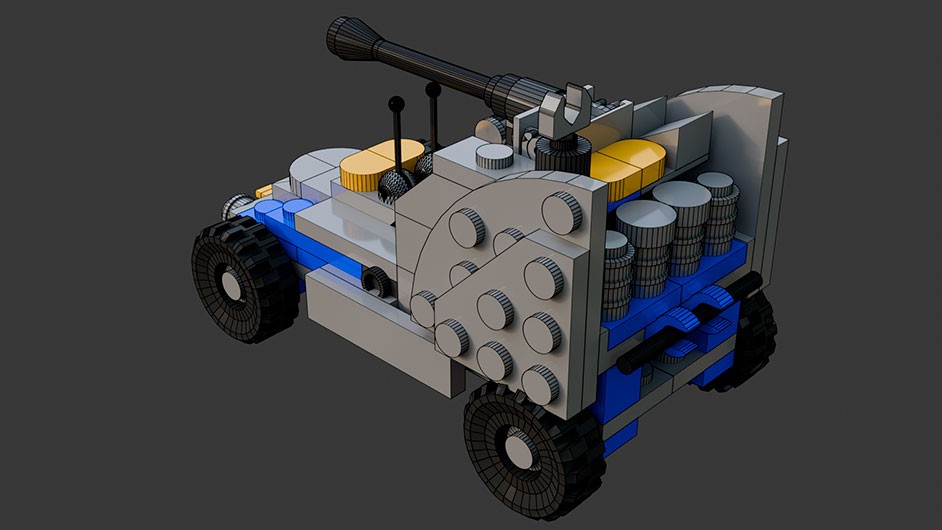 Сборка в 17-24 моделей разного транспорта из комплекта "Боевой корабль" в Blender 3D