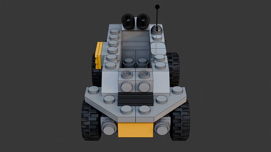 Сборка в 1-8 моделей разного транспорта из комплекта "Боевой корабль" в Blender 3D