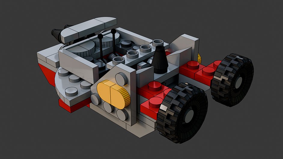 Сборка в 17-24 моделей разного транспорта из комплекта "Боевой корабль" в Blender 3D
