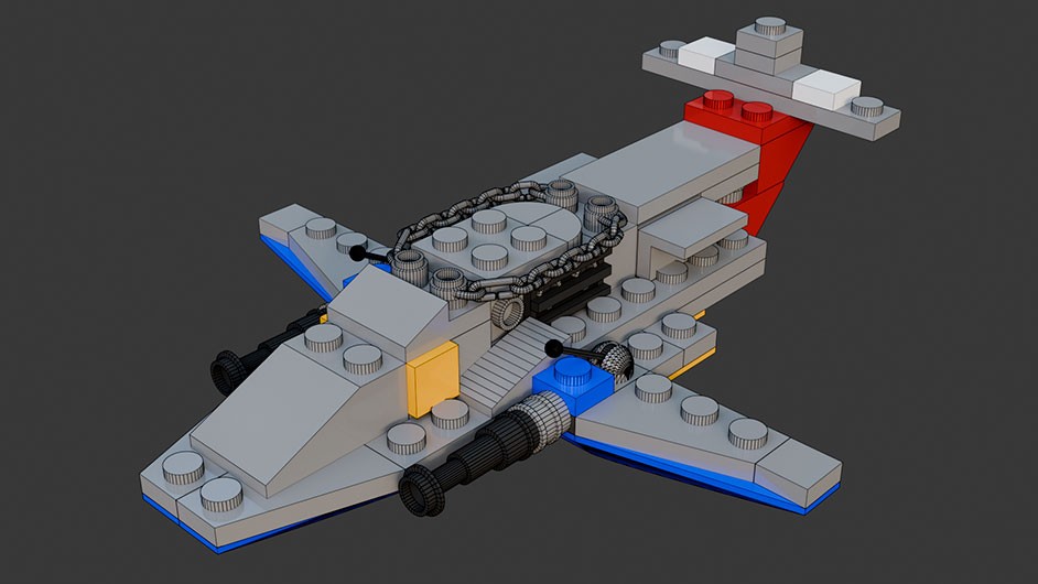 Сборка в 17-24 моделей разного транспорта из комплекта "Боевой корабль" в Blender 3D