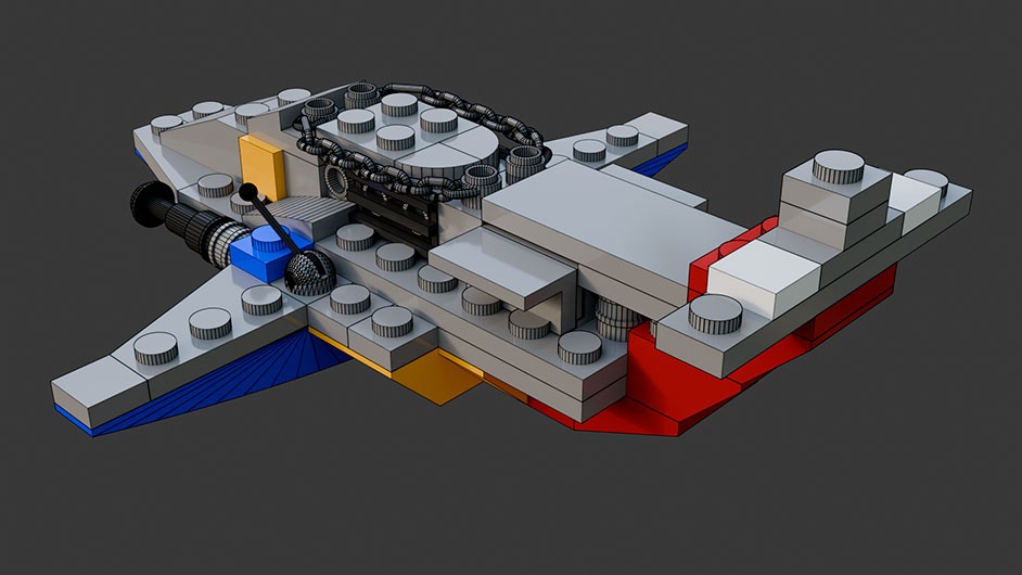 Сборка в 17-24 моделей разного транспорта из комплекта "Боевой корабль" в Blender 3D