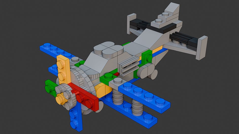 Сборка в 25-32 моделей разного транспорта из комплекта "Боевой корабль" в Blender 3D
