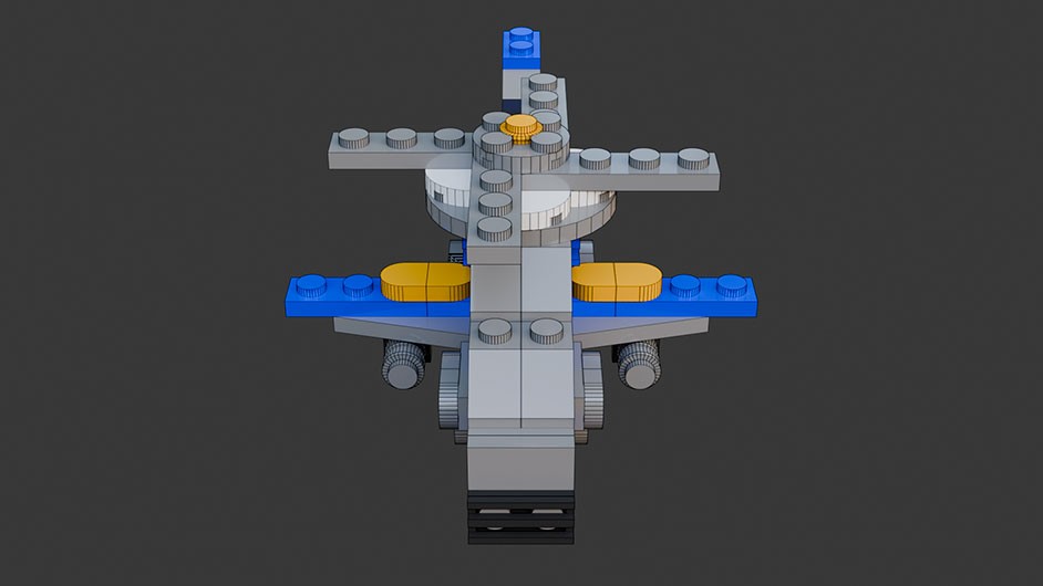 Сборка в 25-32 моделей разного транспорта из комплекта "Боевой корабль" в Blender 3D