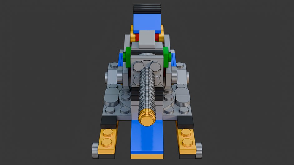 Сборка в 25-32 моделей разного транспорта из комплекта "Боевой корабль" в Blender 3D