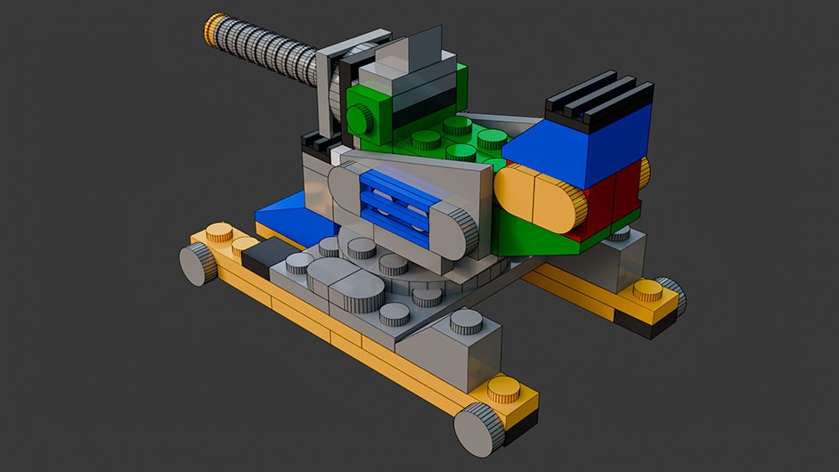 Сборка в 25-32 моделей разного транспорта из комплекта "Боевой корабль" в Blender 3D