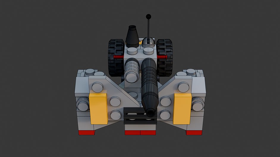 Сборка в 1-8 моделей разного транспорта из комплекта "Боевой корабль" в Blender 3D