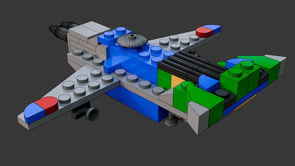 Сборка в 25-32 моделей разного транспорта из комплекта "Боевой корабль" в Blender 3D