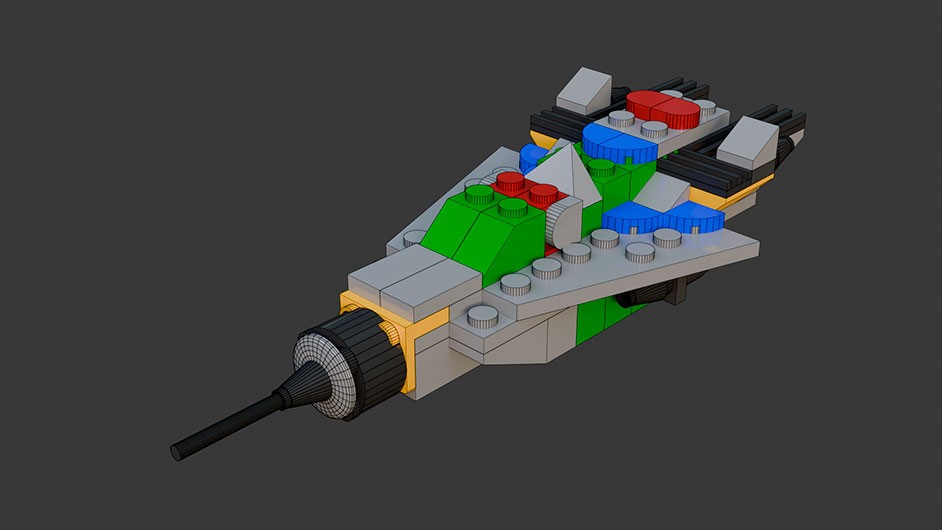 Сборка в 25-32 моделей разного транспорта из комплекта "Боевой корабль" в Blender 3D