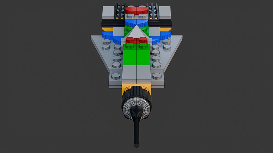 Сборка в 25-32 моделей разного транспорта из комплекта "Боевой корабль" в Blender 3D