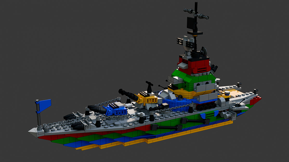 Цифровой конструктор большого корабля + 32 моделей различного транспорта