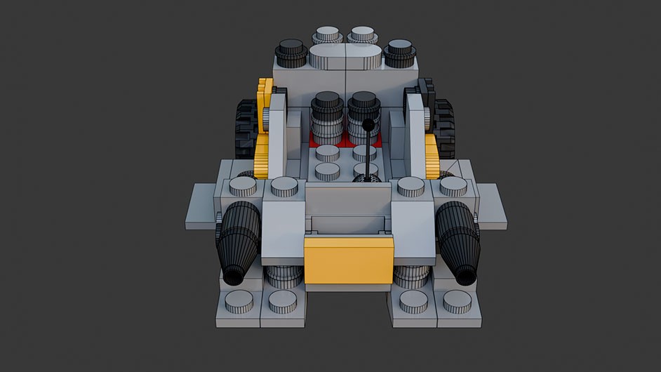 Сборка в 1-8 моделей разного транспорта из комплекта "Боевой корабль" в Blender 3D