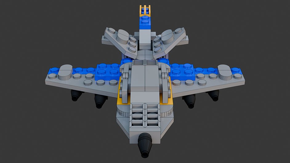 Сборка в 9-16 моделей разного транспорта из комплекта "Боевой корабль" в Blender 3D