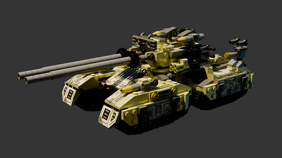 Цифровой конструктор большого танка + 8 моделей различного транспорта