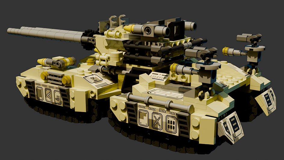 Цифровой конструктор большого танка + 8 моделей различного транспорта