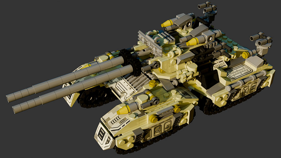 Цифровой конструктор большого танка + 8 моделей различного транспорта