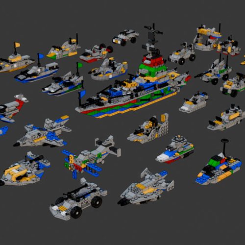 Цифровой конструктор большого корабля + 32 моделей различного транспорта