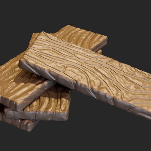 49 работа. 3D скульптинг деревянной доски в Блендер
