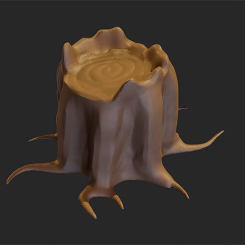 50 работа. 3Д скульптинг пня из дерева в Блендер